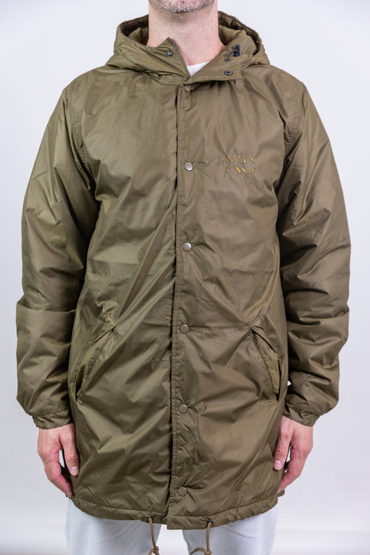Parka imbottito con cappuccio Khaki