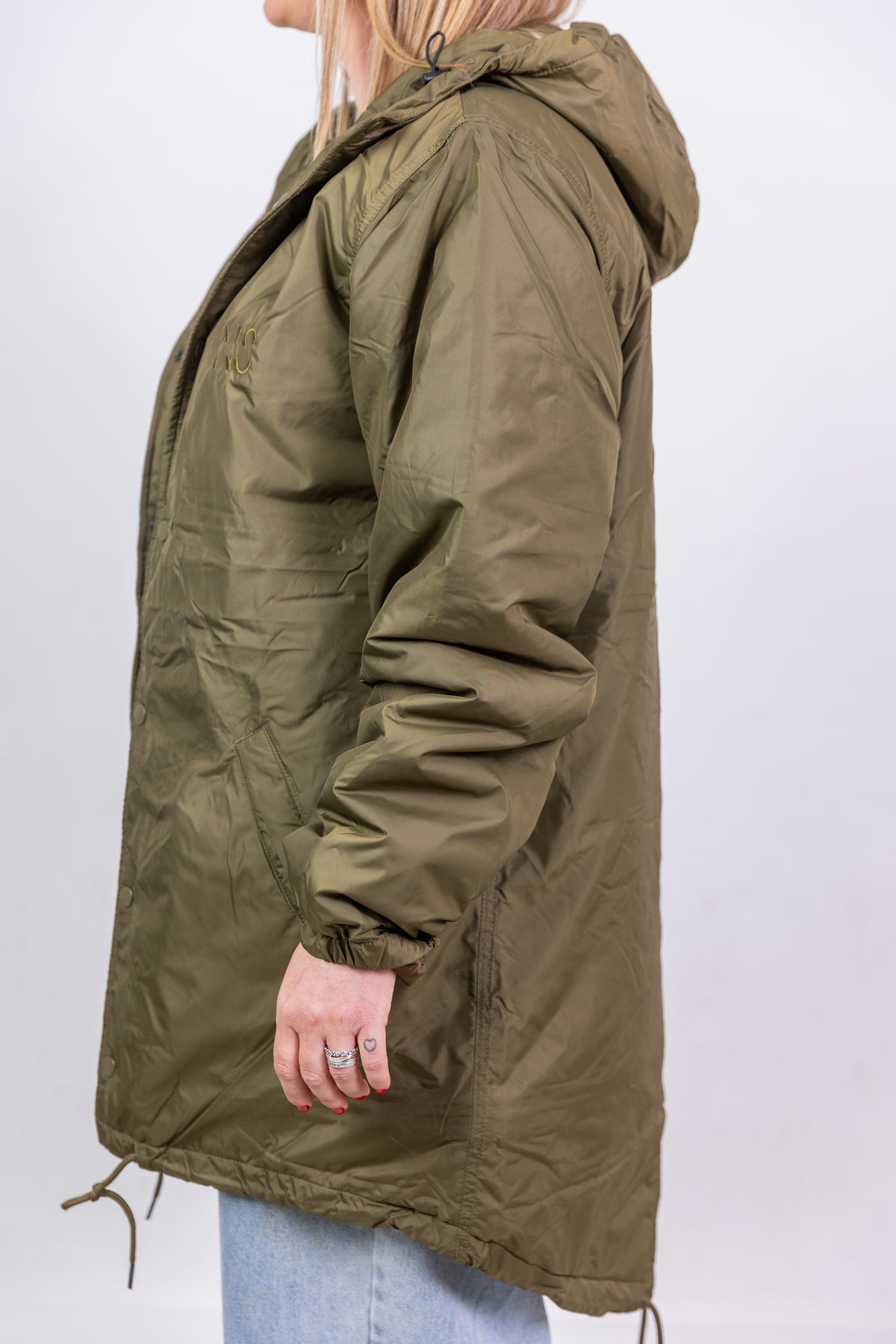 Parka imbottito con cappuccio Khaki