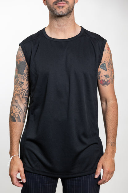 Maglia girocollo senza manica