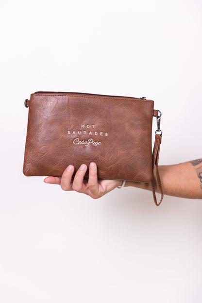 Pochette pelle ecologica martellata collection CasaPago Not Saudades Couture